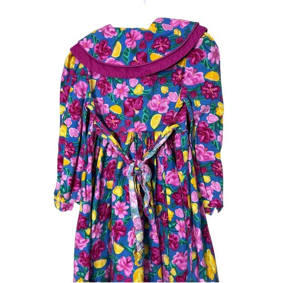 Vintage Plum Pudding Ltd. Pink & blue floral long sleeve dress Size 7 - Picture 10 of 10